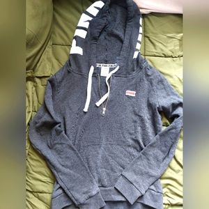 Victoria's Secret Size Medium PINK Gray and White Hoodie